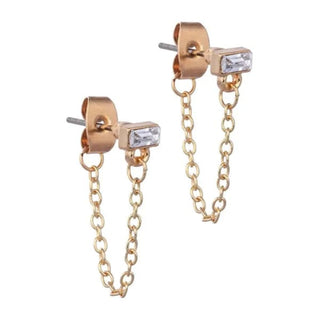 Gold Hoop and Dangle Earrings by Laura Janelle - Chain