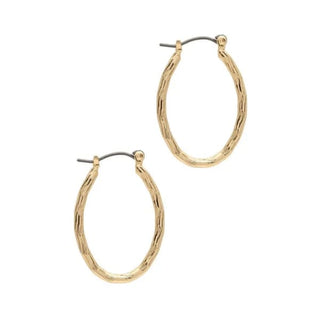 Gold Hoop and Dangle Earrings by Laura Janelle - Oval