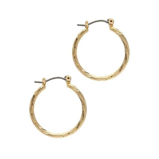 Gold Hoop and Dangle Earrings by Laura Janelle - Striate
