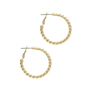 Gold Hoop and Dangle Earrings by Laura Janelle - Textured