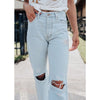 KanCan High Waist Distressed Flare Jeans~ Light Wash - Jeans