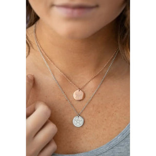 Pentacle Round Disc Necklace - Necklaces