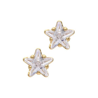 Silver Crystal Stud Earrings by Laura Janelle - Star