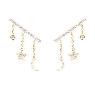 Star & Moon Climber Earrings