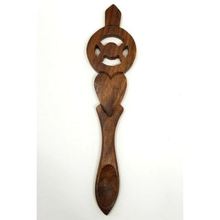 Triple Moon Carved Wood Spoon