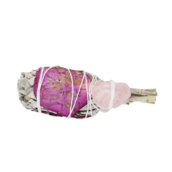 White Sage Torch w/Wildflowers and Crystal