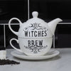 Witchy Tea for One Set - Witches Brew Crescent Moon - Done