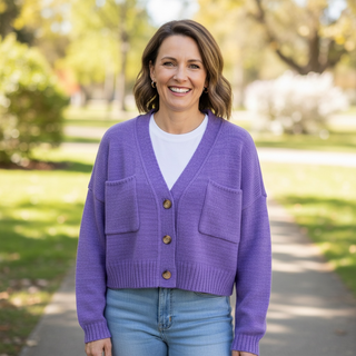 Bloom & Boss Up Lilac Cardigan Sweater 🪻✨