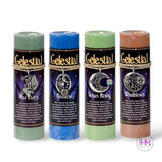 Celestial Pewter Pendant Candle 🌙⭐🕯️