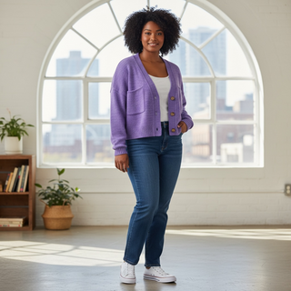 Bloom & Boss Up Lilac Cardigan Sweater 🪻✨