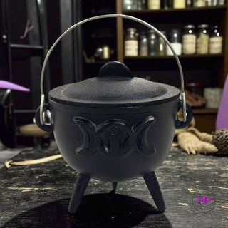 Witching Hour Triple Moon 4.5" Cast Iron Cauldron ⭐️