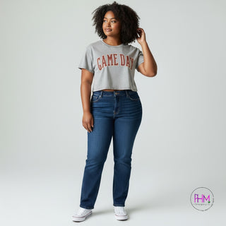 Game Day Puff Women’s Vintage Graphic Crop Top ✨🏈⚾️🥎🏀