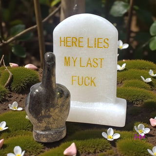 Here Lies My Last F*ck Crystal Headstone 🪦✨