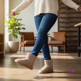 💎 Presley Bedazzled Glam Sherpa Booties 💎