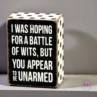 Battle of Wits Box Sign | Primitives by Kathy 🖤