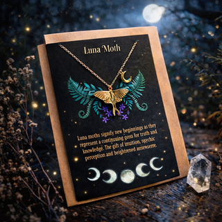 🦋 Luna Moth Necklace Greeting Card 🌙✨