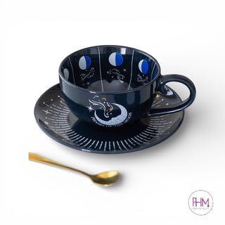 🌙 Moon Phase Teacup & Saucer ✨☕