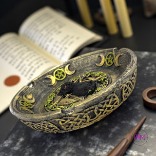 Midnight Familiar Triple Moon Ashtray 🐈‍⬛