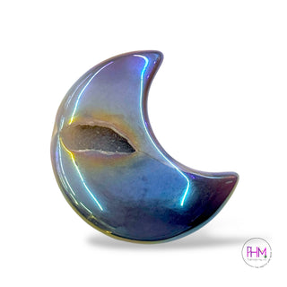 Enchanting Aura Druzy Agate Moon 🌙✨
