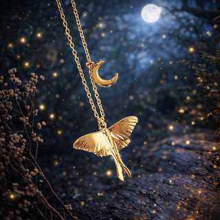 🦋 Luna Moth Necklace Greeting Card 🌙✨