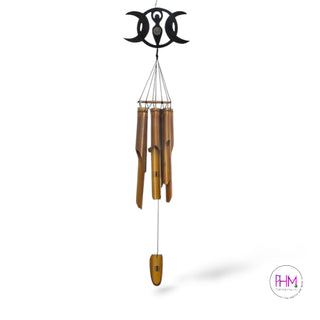 Enchanting Triple Moon Bamboo Wind Chime 🌙🌟