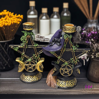 Full Moon Blessings Pentacle Candle Holder Collection 🌕