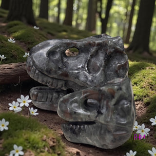 Shadow Fire Yooperlite T-Rex Crystal Carving 🔥🌙