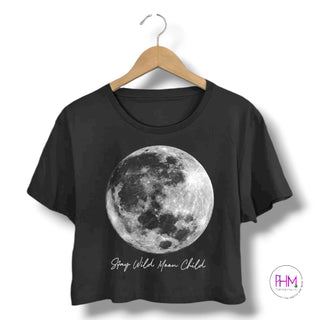 Stay Wild Moon Child Black Cropped Tee ✨🌙