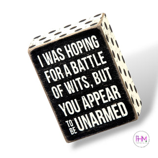 Battle of Wits Box Sign | Primitives by Kathy 🖤