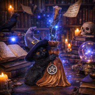 Witch’s Familiar Black Cat Statue 🖤🧹