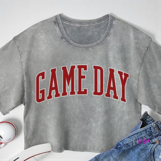 Game Day Puff Women’s Vintage Graphic Crop Top ✨🏈⚾️🥎🏀