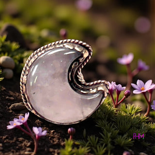 Karma’s Crystal Moon Sterling Silver Ring 🌙