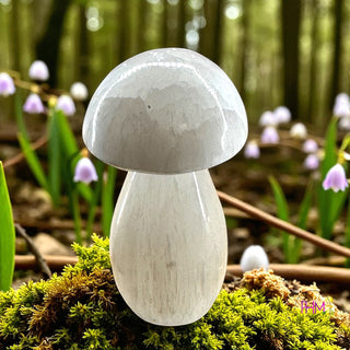 🌙 Selenite Mushroom Carving 🍄