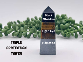 Triple Protection Gemstone Tower 🖤✨