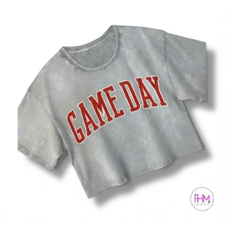 Game Day Puff Women’s Vintage Graphic Crop Top ✨🏈⚾️🥎🏀
