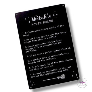 🪄 Witch’s House Rules Metal Sign ✨🏠