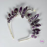 Chevron Amethyst with Crescent Moon