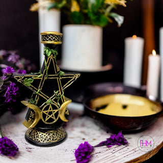 Full Moon Blessings Pentacle Candle Holder Collection 🌕