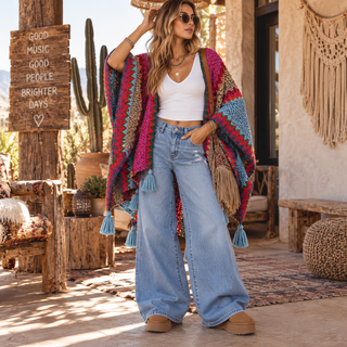 Kaleidoscope Dreams Crochet Ruana 🌈✨