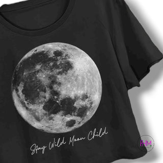 Stay Wild Moon Child Black Cropped Tee ✨🌙