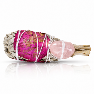 White Sage Torch w/Wildflowers and Crystal