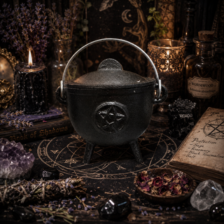 Witching Hour Triple Moon 4.5" Cast Iron Cauldron ⭐️