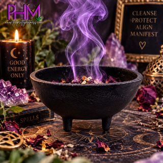 Spellcaster’s Oval Cast Iron Smudge Pot