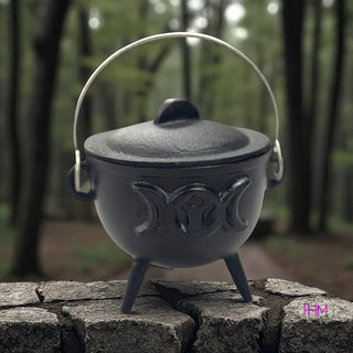 Witching Hour Triple Moon 4.5" Cast Iron Cauldron ⭐️