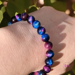 🌈✨ Cosmic Strength Rainbow Tiger’s Eye Bracelet