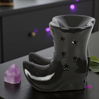 🖤 Black Witch Boots Oil Burner ✨🕯️