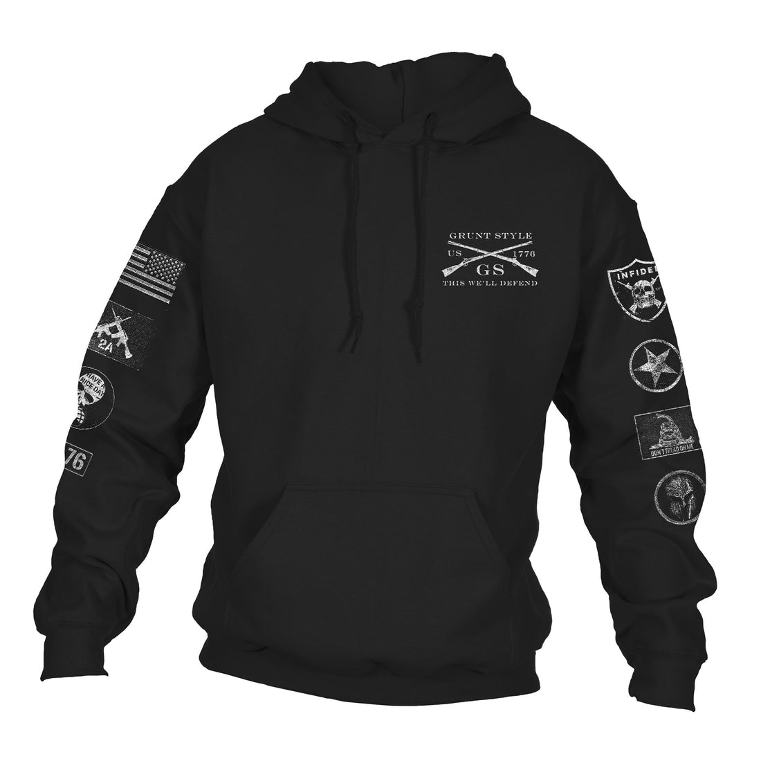 Black Patch Hoodie by Grunt Style