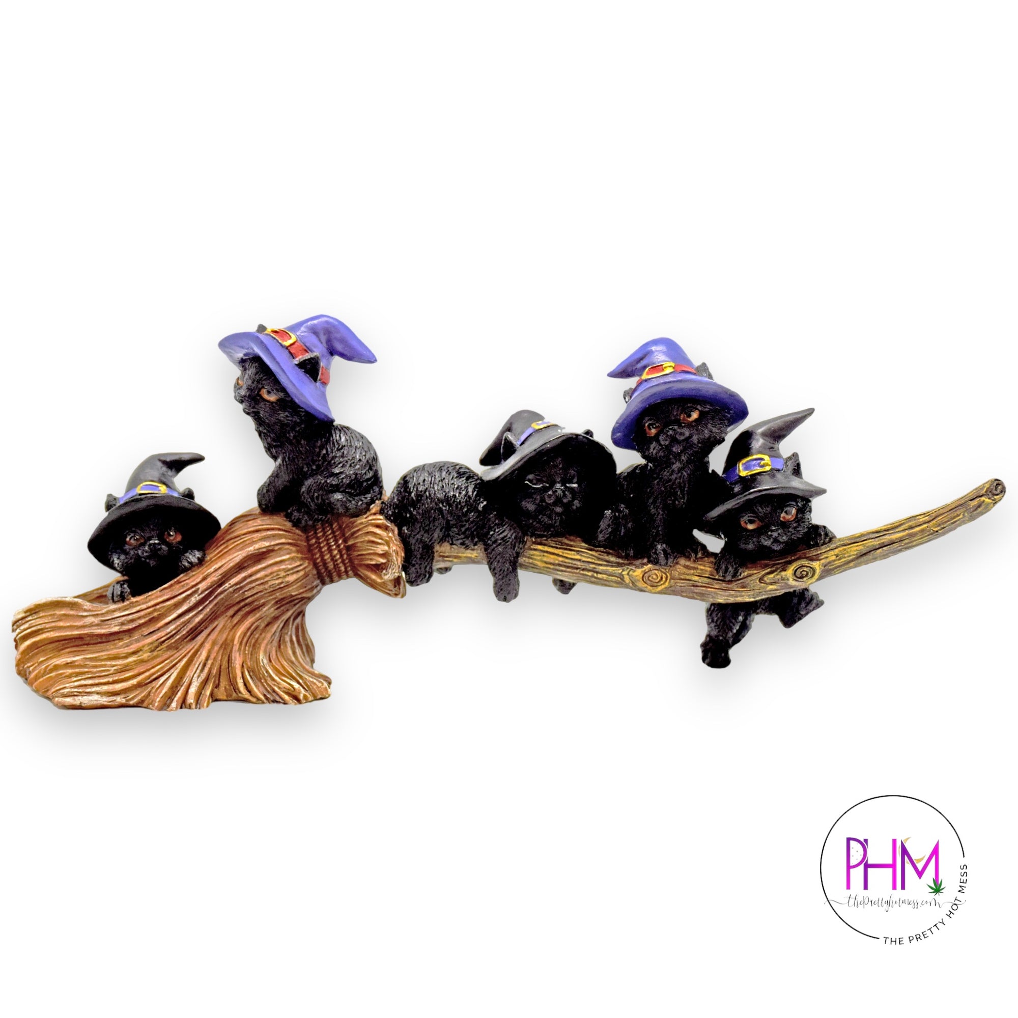 Cats on Broom Figurine