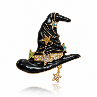 ✨ Hex Appeal | Jeweled Witch Hat Brooch