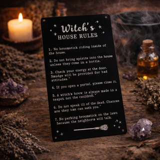 🪄 Witch’s House Rules Metal Sign ✨🏠